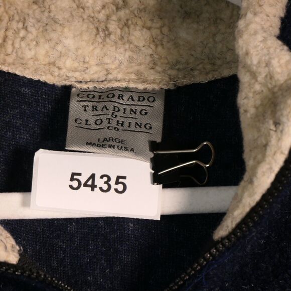 Colorado Trading Knit Sweater Vest Womens Large Blue Fleece Pockets Full Zip - Picture 5 of 5